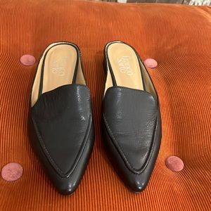 Franco Sarto Sela Black Leather Mules Size 7